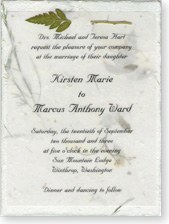 4.5"x6" Invitation with Fern Attachment