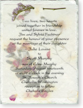 4.5"x6" printed on vellum attached with misty