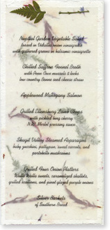 4"x9" Invitation with fern attachment