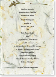 5"x7" Invitation with misty attachment