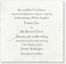 square handmade invitation