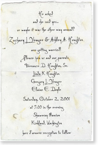 handmade paper invitation