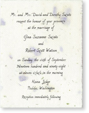 handmade paper invitation