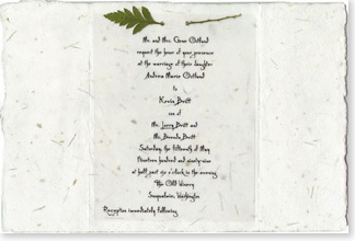 handmade paper invitation 6x9 bifold