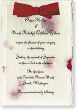 4"x6" Handmade Invitation with silk ribbon