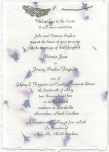 Handmade invitation - 5x7 with fern