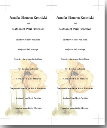 3.5" x 8.5"Custom invitaion template