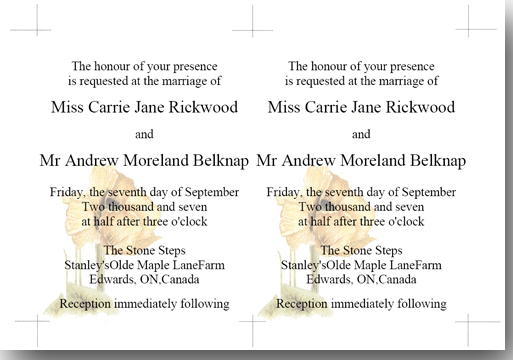 4.75" x 6.75"Custom invitaion template